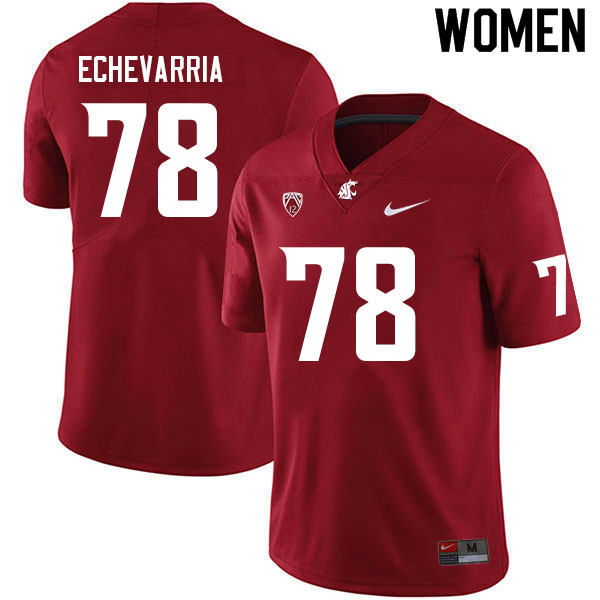Women #78 Jesus Echevarria Washington State Cougars College Football Jerseys Sale-Crimson